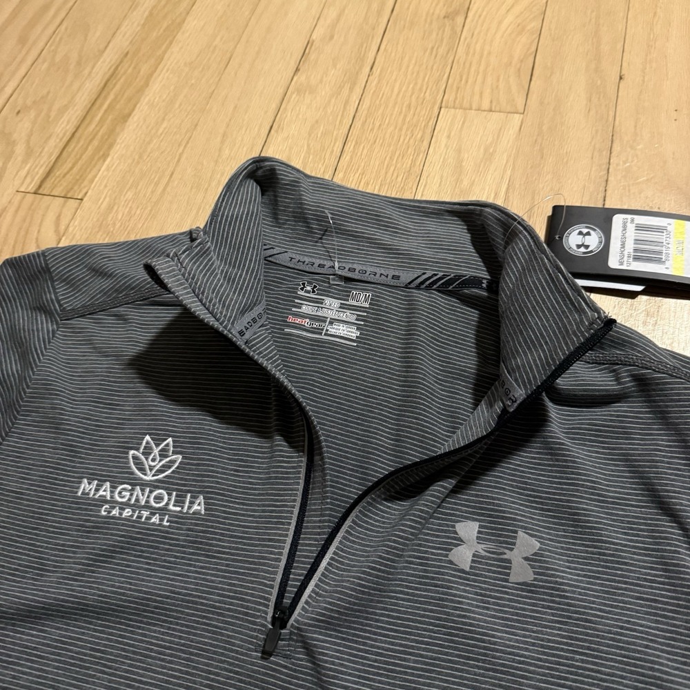 Under Armour Threadborne Pullover Mens‎ Medium Magnolia Capital HeatGear Shirt - Picture 4 of 13